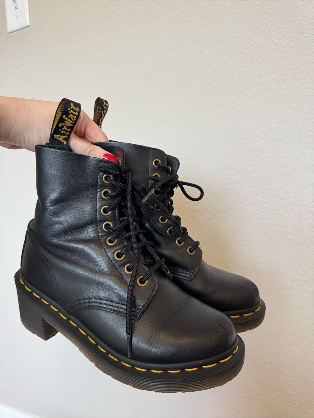 Dr Martens Clemency Black Leather Heeled Boots Women's 5 UK 3